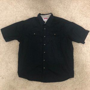 Wrangler Short Sleeved Button Down Black XL